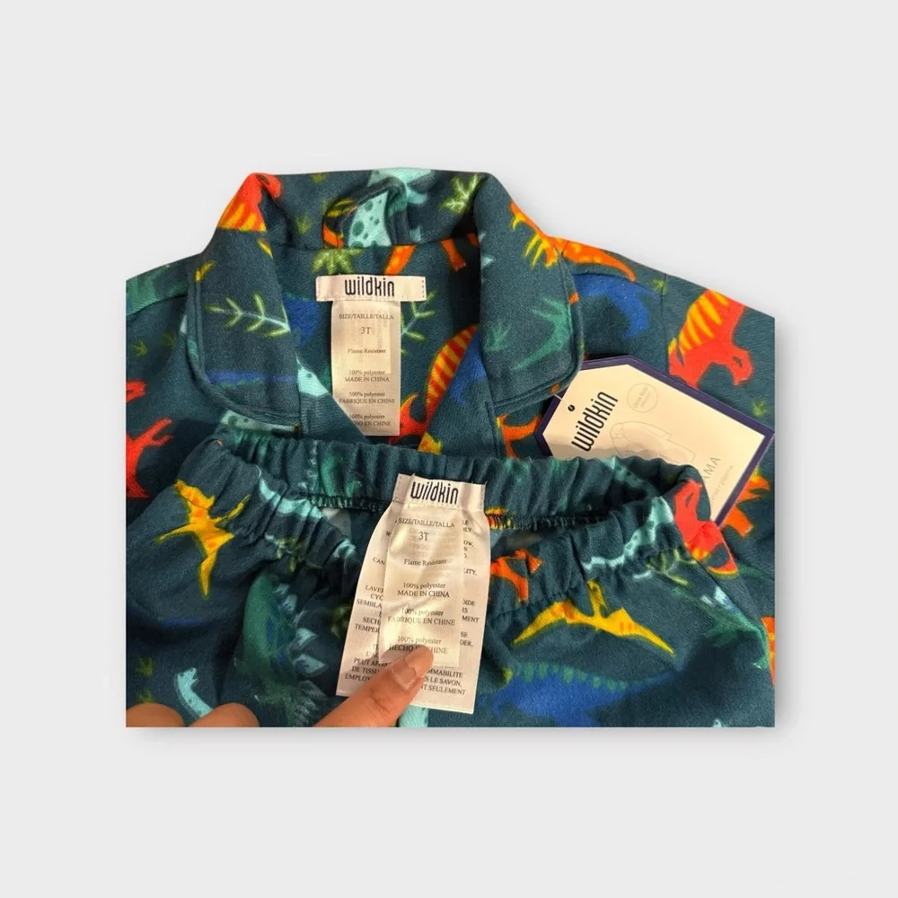Wildkin Jurassic Dinosaur Green Pajama Set
